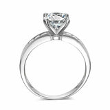 2.1ct Round Cut Diamond Engagement Ring Channel Set Accents 14k WhiteGold Finish