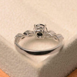 1.5ct Engagement Ring Round Cut Diamond Marquise Accent 14k White Gold Finish