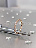 0.35ct Round Cut Moissanite Half Eternity Wedding Band 14k Rose Gold Plated