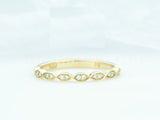0.1ct Round Cut Moissanite Half Eternity Wedding Band 14k Yellow Gold Plated