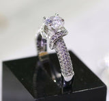 2ct Round Cut Diamond Engagement Ring 14k White Gold Finish Solitaire for Women