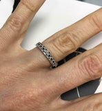 2ct Round Cut Black Diamond Vintage Inspired Stackable Band 14k WhiteGold Finish