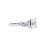 2.2ct Emerald Cut Diamond Solitaire Step Baguette Accent Ring 14k WhiteGold Over