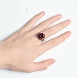 4ct Round Cut Red Garnet Engagement Ring 14k White Gold Finish Antique Women