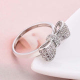 0.5ct Round Cut VVS1 D Diamond Bow Knot Engagement Ring 14k White Gold Finish