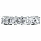 4.9ct Asscher Cut Diamond Wedding Ring Band Full Eternity 14k White Gold Finish