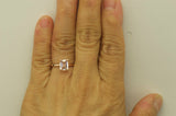 3Ct Emerald Cut Peach Morganite Engagement Solitaire Ring 14K Rose Gold Finish