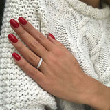 Three Row Half Eternity Wedding Band 2ct Round Cut Diamond 14k White Gold Finish