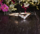 0.5ct Round Cut Moissanite Chevron Minimalist Wedding Band 14k YellowGold Plated