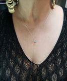 1ct Blue Aquamarine Pendant Chain Marquise Cut Solitaire 14k White Gold Finish