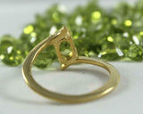 1ct Engagement Ring Oval Cut Green Peridot Bypass Solitaire 14k Yellow Gold Over