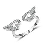 2Ct Round Cut Diamond Angel Wings Open Engagement Ring 14K White Gold Finish