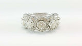 2.5ct Round Cut Diamond Wedding Band Halo Half Eternity 14k White Gold Finish