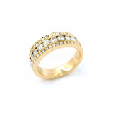 2.2ct Round Cut Moissanite 3 Row Channel Set Wedding Band 14k Yellow Gold Plated