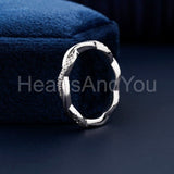 0.5ct Round Cut Moissanite Infinity Twist Pave Set Wed Band 14k WhiteGold Plated
