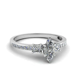 3Ct Marquise Cut Diamond Engagement Ring 14K White Gold Finish Princess Accents
