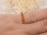2.1ct Round Cut Yellow Citrine Stackable Half Eternity Band 14k Rose Gold Finish