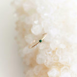 0.2ct Engagement Ring Round Cut Green Emerald Solitaire 14k Yellow Gold Finish