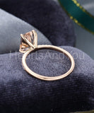 1ct Emerald Cut Simulated Morganite Solitaire Accents Ring 14k Rose Gold Plated