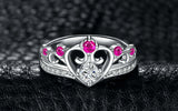 2.3ct Round Cut Diamond Princess Crown Engagement Ring Band 14k WhiteGold Finish