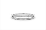 2ct Baguette Cut Diamond Two Row Split Wedding Ring Band 14k White Gold Finish