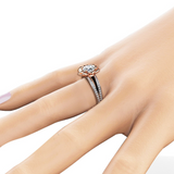 2.6ct Round Cut Diamond Engagement Ring 14k Dual Tone Finish Floral Split Shank