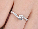 0.5ct Round Cut Diamond Engagement Ring 14k White Gold Finish Classic Solitaire