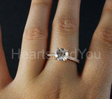 1.2ct Round Cut Simulated Morganite Accented Engagement Ring 14k RoseGold Plated