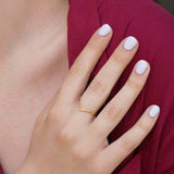 0.3ct Wedding Ring Band Round Cut Diamond Curved Minimalist 14k Yellow Gold Over