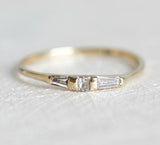 0.5ct Princess Cut Diamond Wedding Band Thin Minimalist 14k Yellow Gold Finish