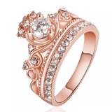 2.5Ct Round Cut VVS1 Diamond Princess Crown Engagement Ring 14K Rose Gold Finish