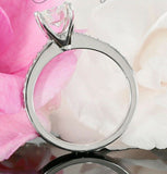 2ct Round Cut Diamond Tension Set Solitaire Engagement Ring 14k White Gold Over