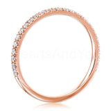 0.3ct Round Cut Moissanite Half Eternity Wedding Band 14k White Gold Plated