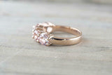 2.7ct Round Cut Peach Morganite Wedding Band 14k Rose Gold Finish Five Stone
