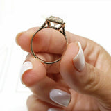 2.1ct Round Cut Diamond Split Band Halo Engagement Ring 14k Yellow Gold Finish