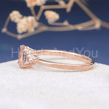 1.2ct Oval Cut Simulated Peach Morganite Pearl Accents Ring 14k Rose Gold Plated