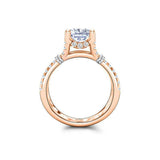 Dual Split Shank Solitaire Ring 1.75ct Cushion Cut Diamond 14k Rose Gold Finish