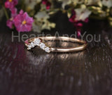0.5ct Round Cut Moissanite Chevron Minimalist Wedding Band 14k YellowGold Plated