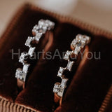 0.1ct Baguette Cut Simulated Diamond Geometric Wedding Band 14k Rose Gold Plated