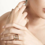 0.12ct Round Black Diamond Wedding Band 14k Yellow Gold Finish Minimalist Petite