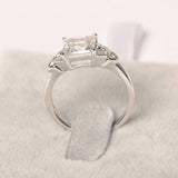 1.6ct Princess Cut VVS1D Diamond Engagement Ring Leaf Accent 14k White Gold Over