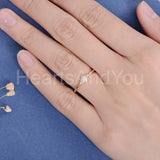 0.5ct Marquise Simulated Diamond Minimal Engagement Ring 14k Yellow Gold Plated