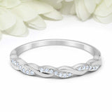 0.5ct Round Cut Diamond Wedding Band Infinity Twisted Rope 14k White Gold Finish