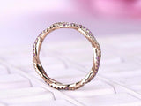 1ct Round Cut Purple Amethyst Wedding Band Twisted Infinity 14k Rose Gold Finish