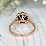3Ct Round Cut Black Diamond Halo Solitaire Engagement Ring 18K Rose Gold Finish