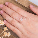 1ct Princess Cut Simulated Peach Morganite Minimalist Ring 14k Rose Gold Plated