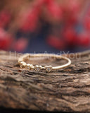 0.1ct Round Cut Moissanite Half Eternity Stackable Band 14k Yellow Gold Plated