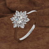 1.8ct Round Cut VVS1D Diamond Engagement Ring 14k White Gold Finish Halo Floral