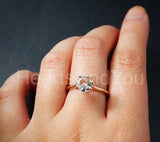 1ct Round Cut Simulated Morganite Solitaire Engagement Ring 14k Rose Gold Plated