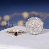 0.5ct Round Cut Simulated Black Diamond Solitaire Ring 14k Rose Gold Plated